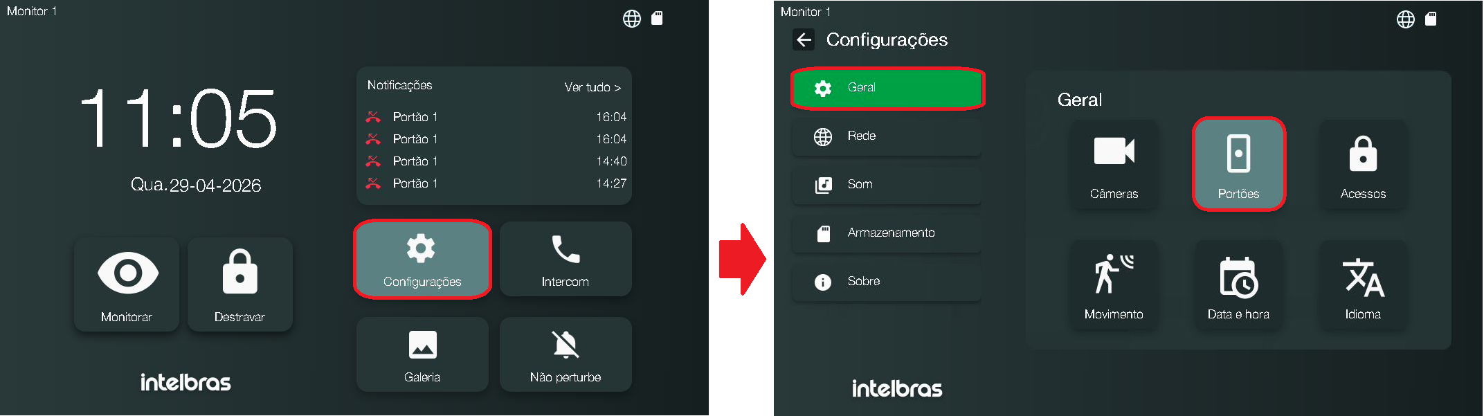 Tela config portao 1